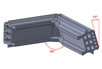 gaskets, angulos obliquos
